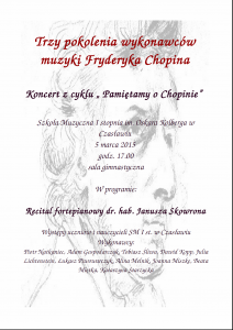 Koncert z cyklu "Pamiętamy o Chopinie"; Czasław 5.03.2015