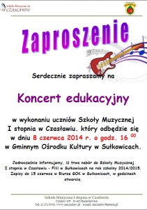 Koncerty edukacyjne; Węglówka, Krzczonów, Tokarnia, Skomielna Czarna i Sułkowice