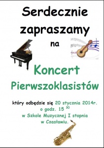 Koncert pierwszoklasistów; Czasław 20.01.2014